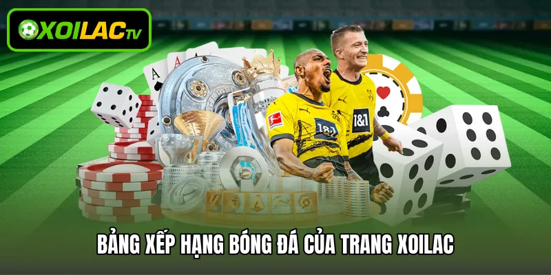 Bảng xếp hạng bóng đá của trang Xoilac